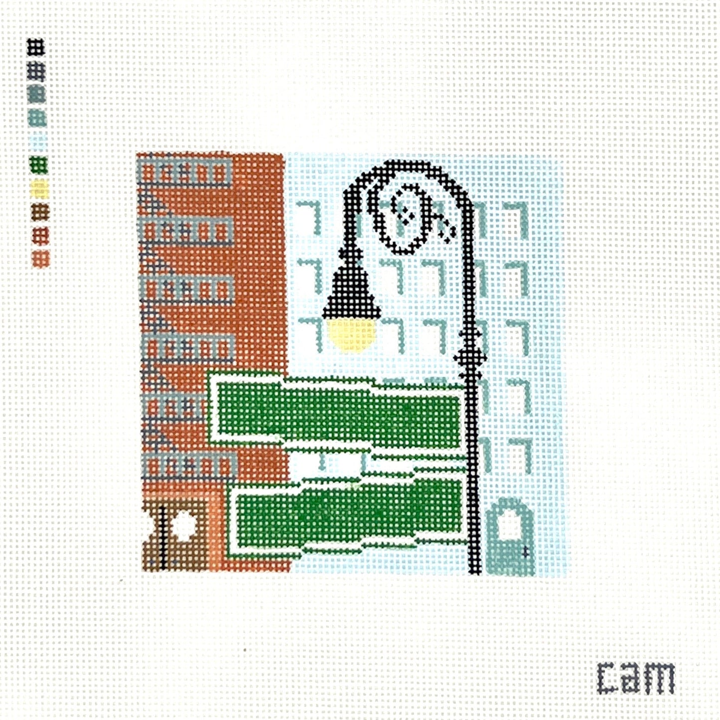 Downtown Street Sign Needlepoint Canvas