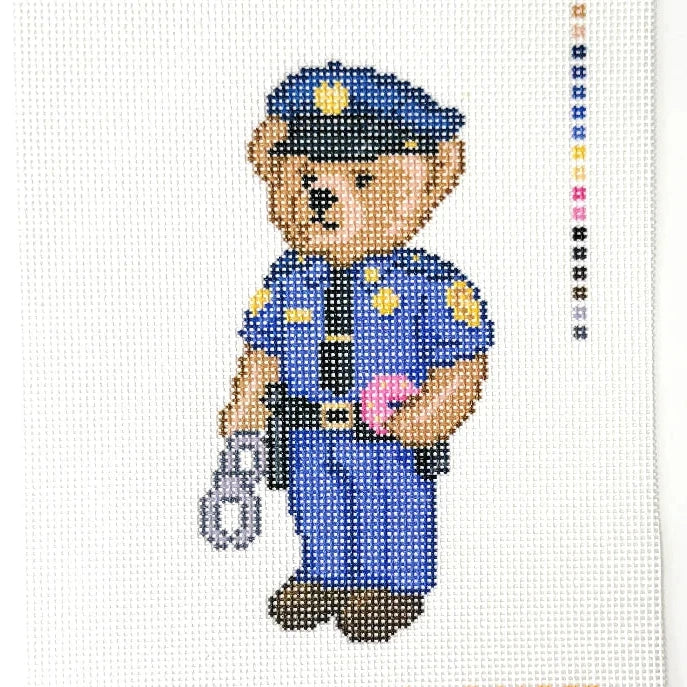 Police Bear Needlepoint Canvas