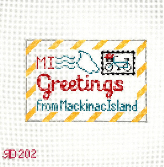 Mackinac Island Michigan Letter Needlepoint Canvas