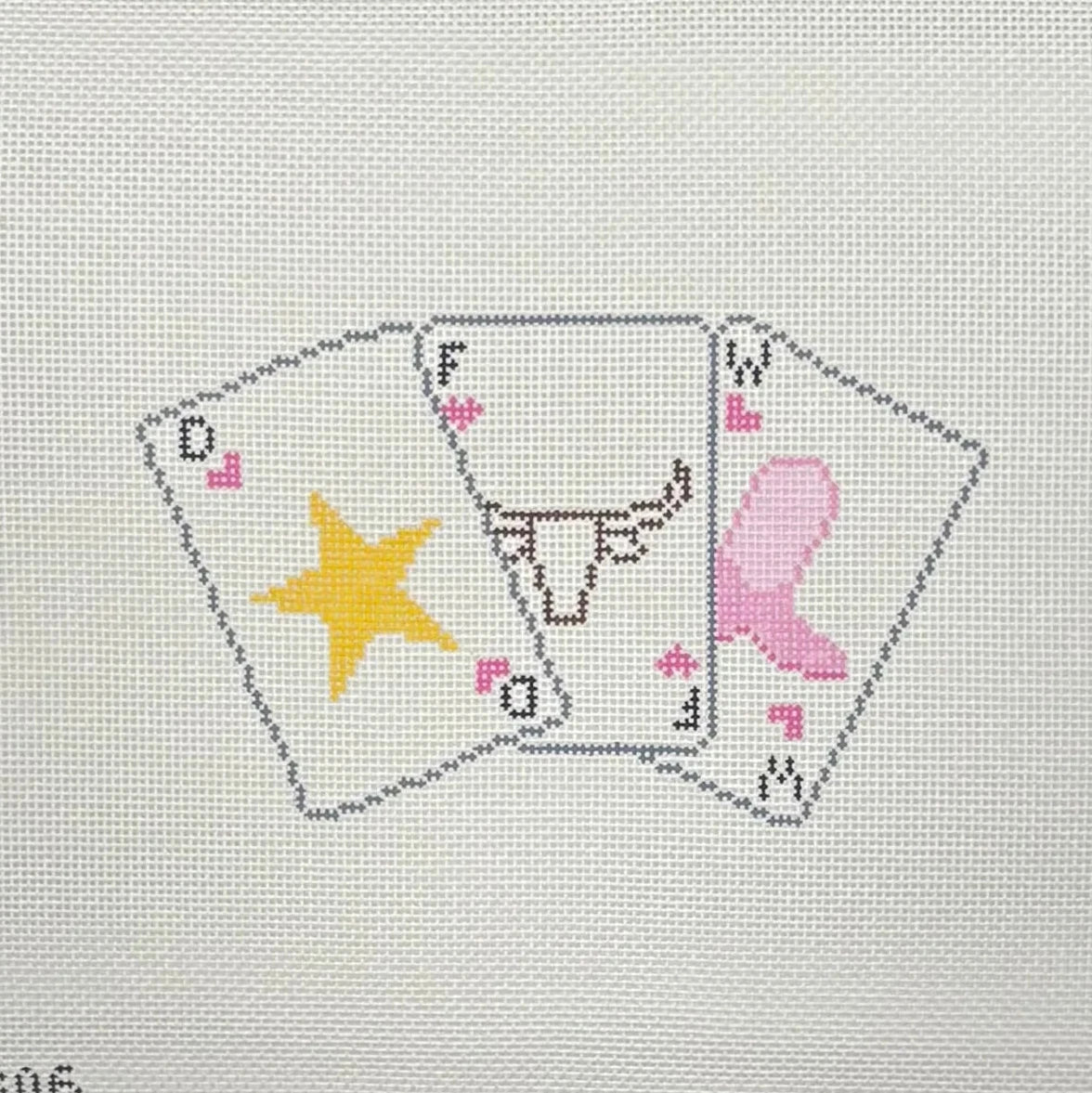 Dallas / Fort Worth Playing Cards Needlepoint Canvas