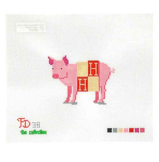 Pig in a Blanket Needlepoint Canvas