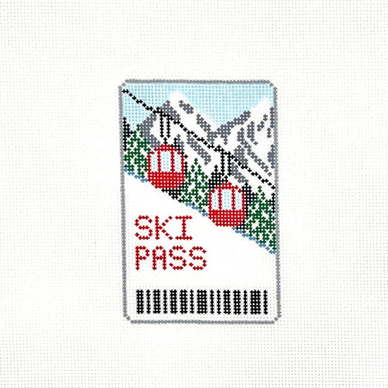 Ski Pass Needlepoint Canvas