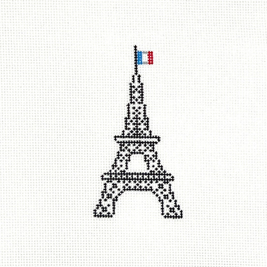 Eifel Tower Flag Needlepoint Canvas