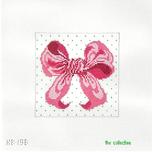 Small Bow - Pink Needlepoint Canvas