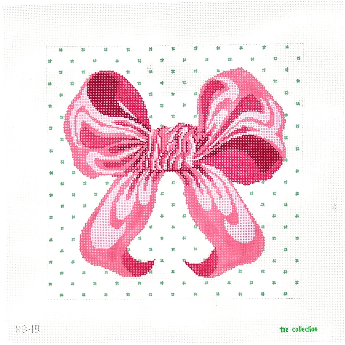 Large Bow - Pink Needlepoint Canvas