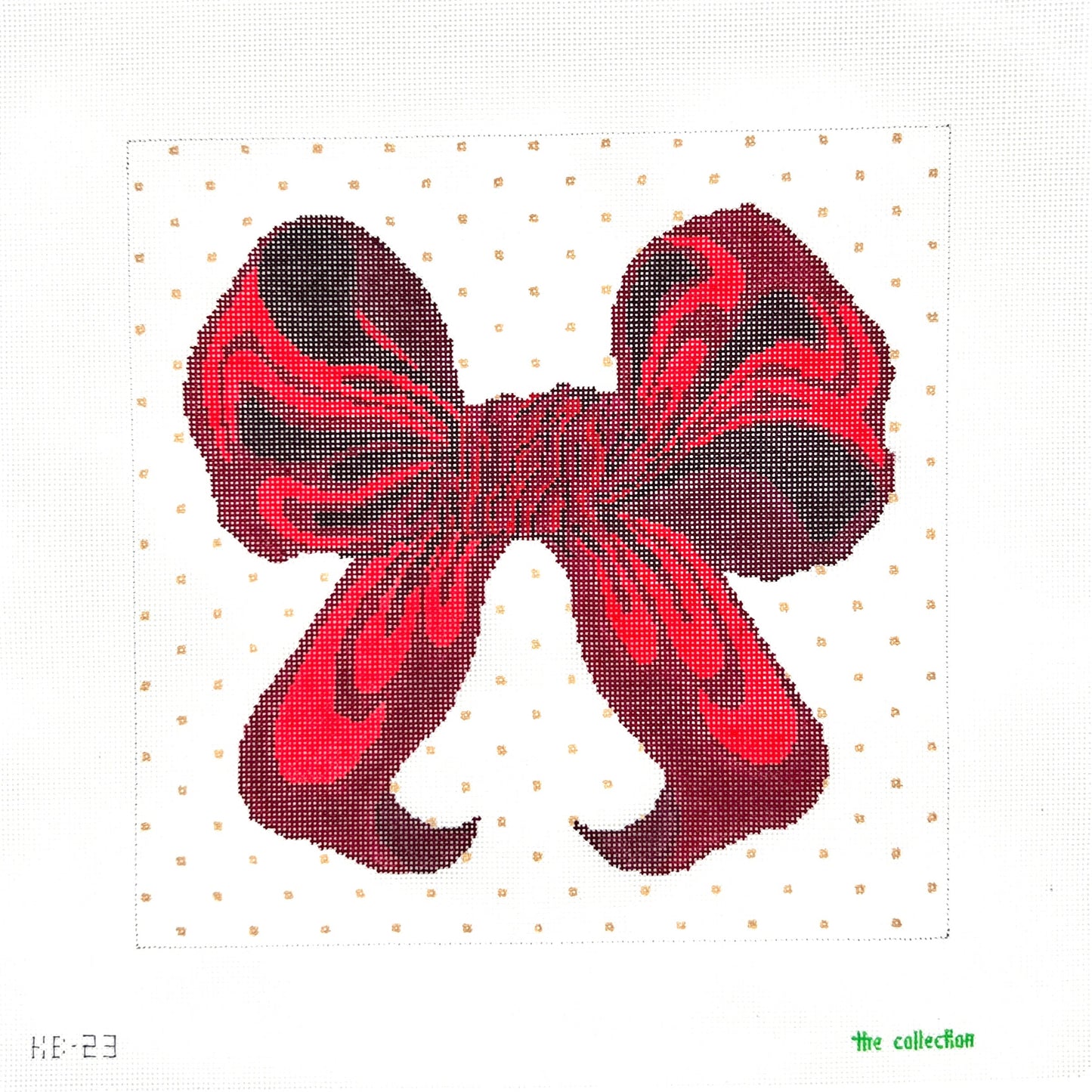 Large Bow - Red Needlepoint Canvas
