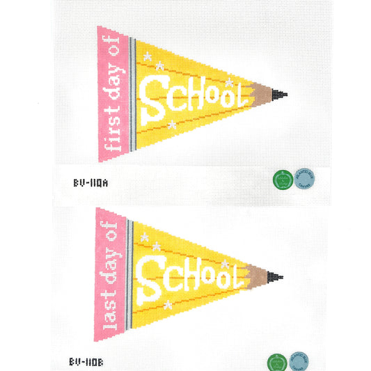 Back to School Pencil Bundle - First Day and Last Day Needlepoint Canvas