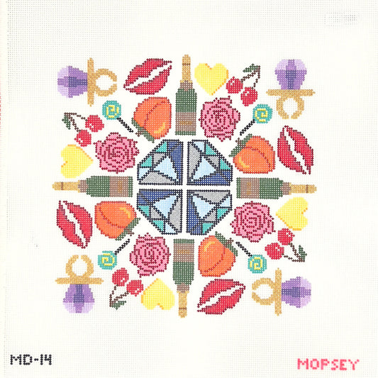 Disco Lemonade Mandala Needlepoint Canvas