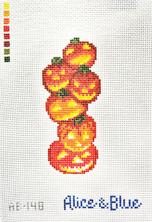 Vintage Pumpkin Stack Needlepoint Canvas