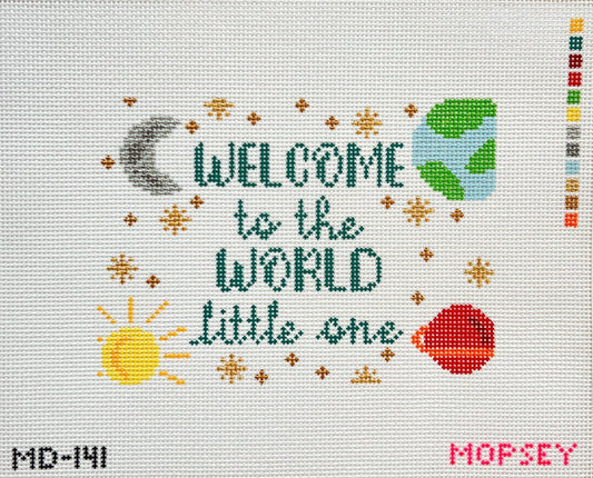 Welcome to the World Needlepoint Canvas