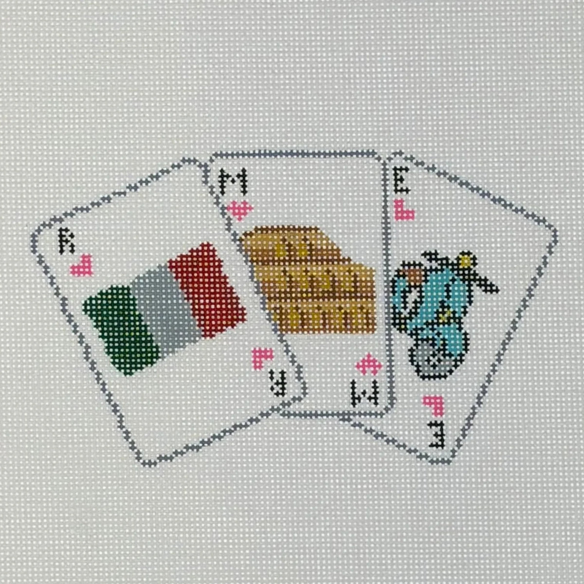 Rome Playing Cards Needlepoint Canvas