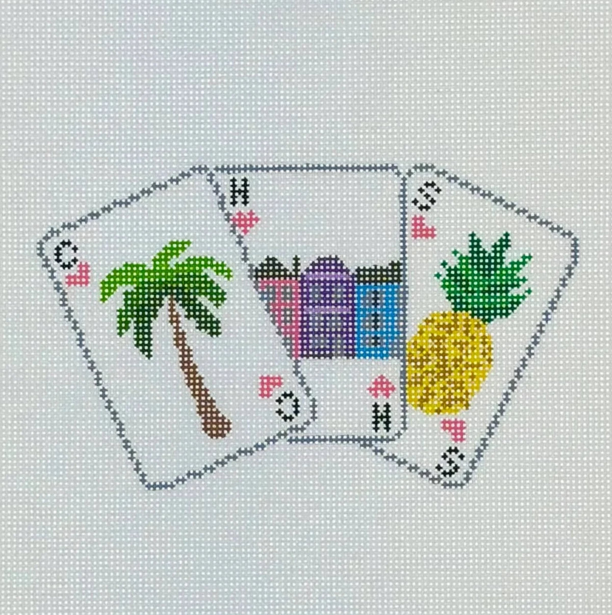 Charleston Playing Cards Needlepoint Canvas