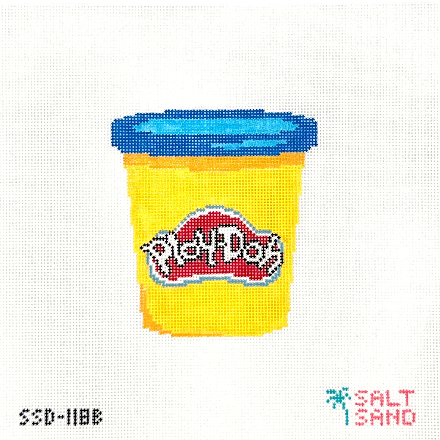 Play-Doh Blue Lid Needlepoint Canvas