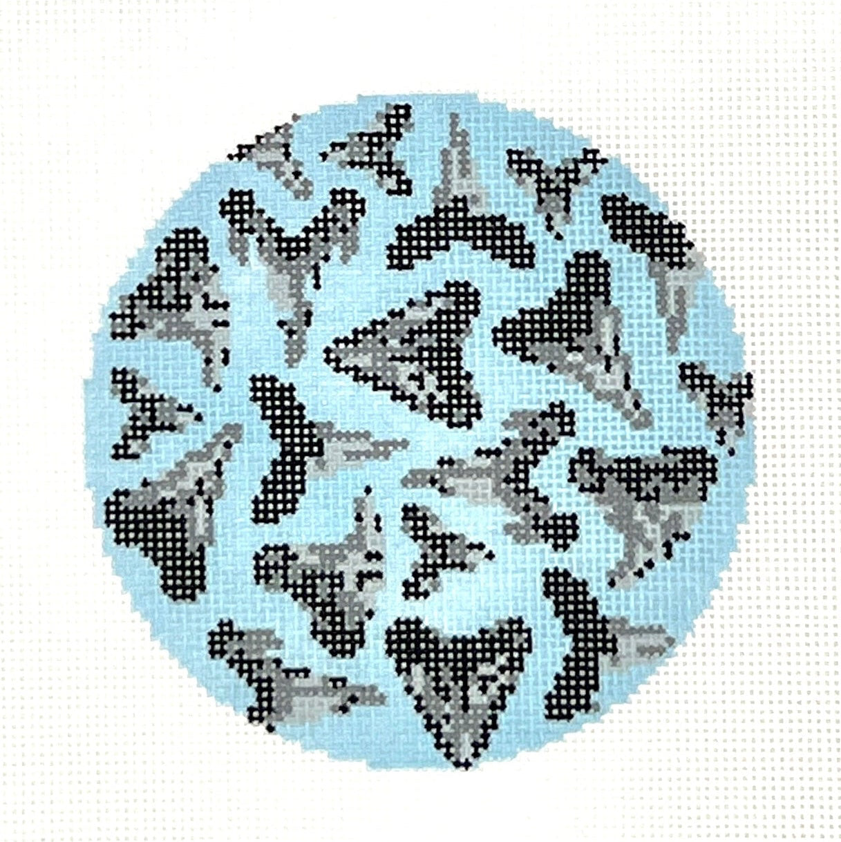 Shark Teeth Round Needlepoint Canvas