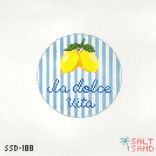 La Dolce Vita Lemons Round Needlepoint Canvas