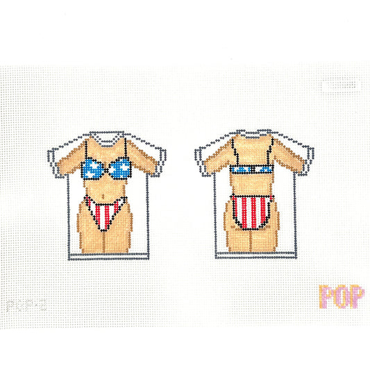Bikini Tee USA Needlepoint Canvas