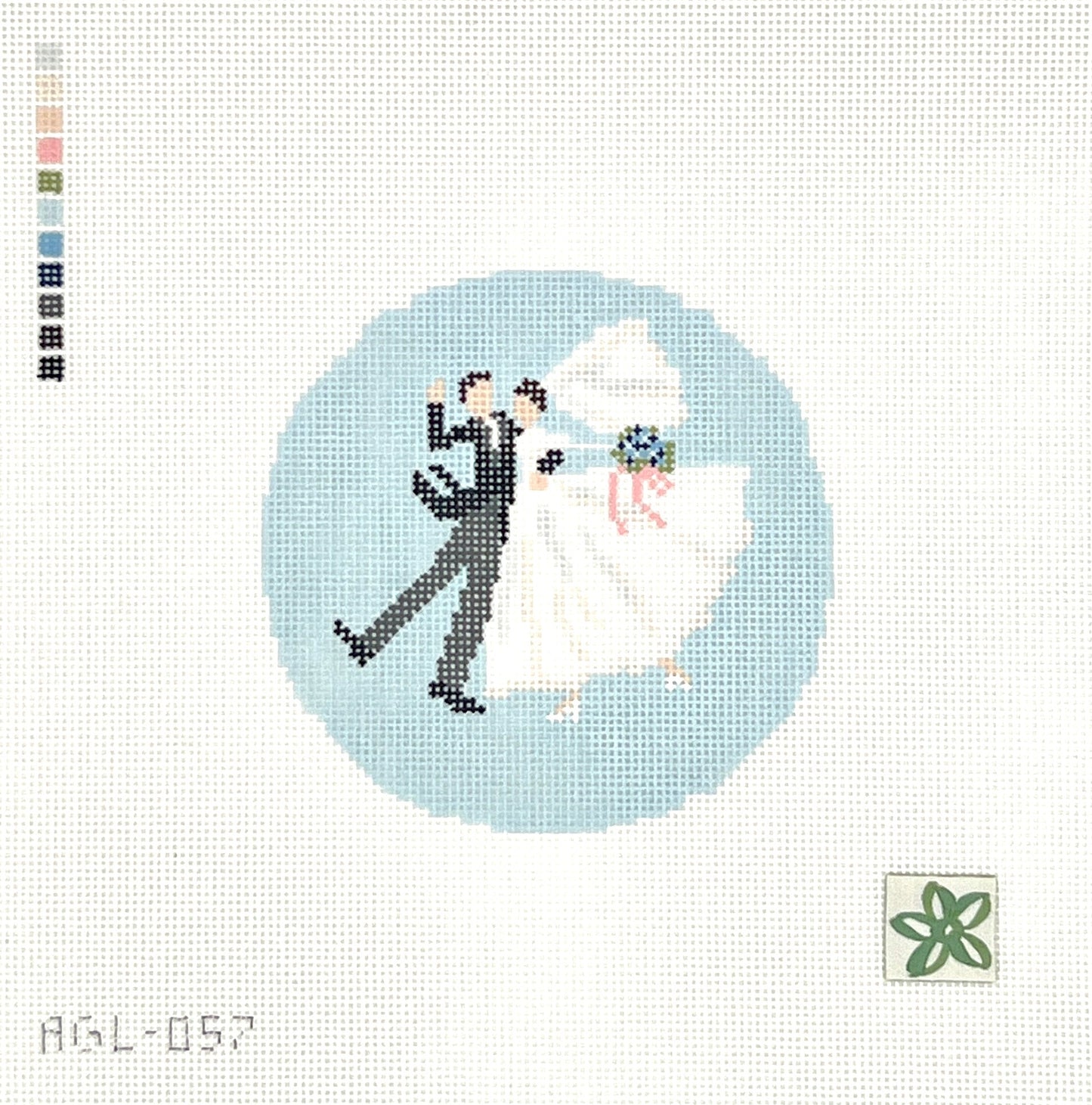 Newlyweds Round Needlepoint Canvas