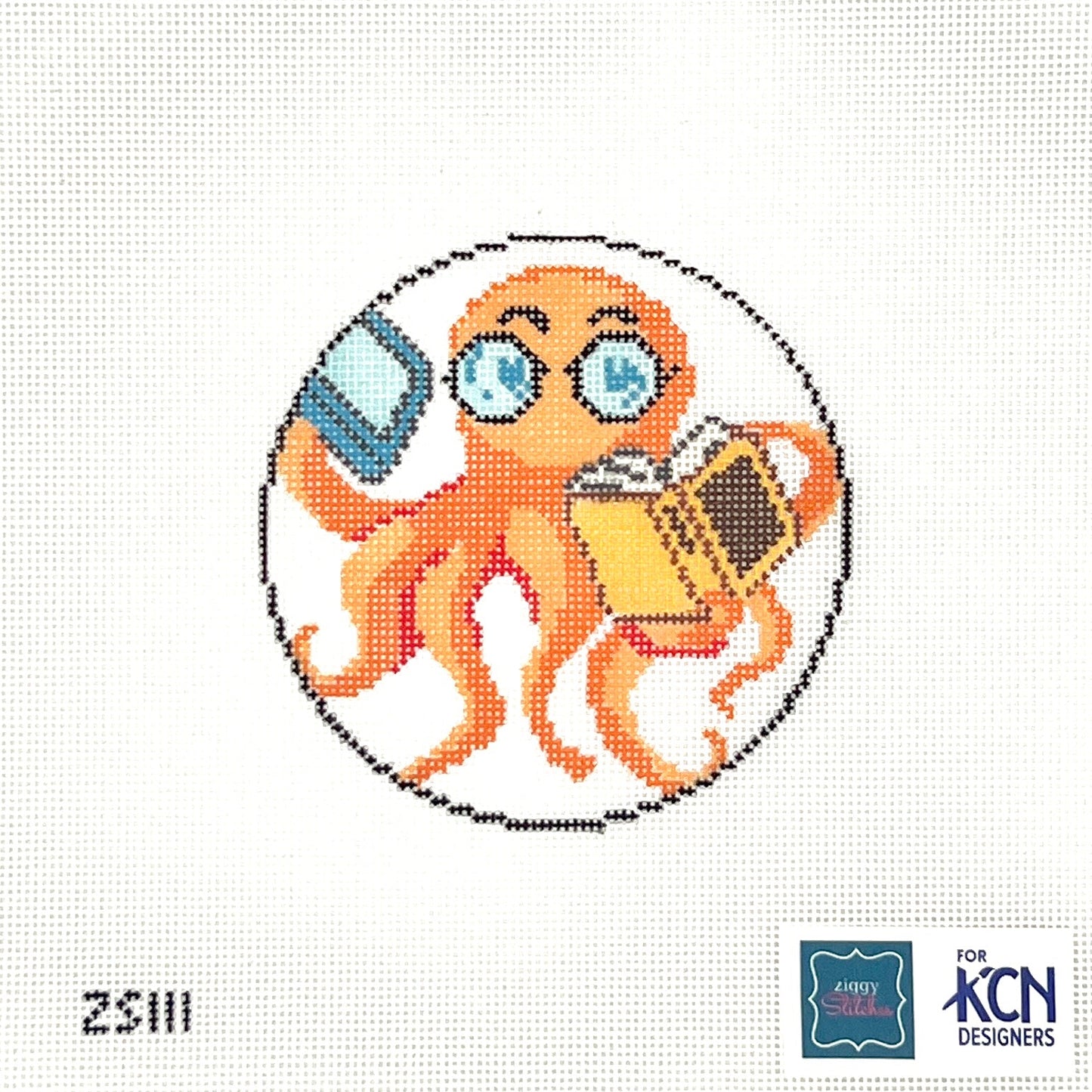 Reading is Tenta-Cool Round Needlepoint Canvas