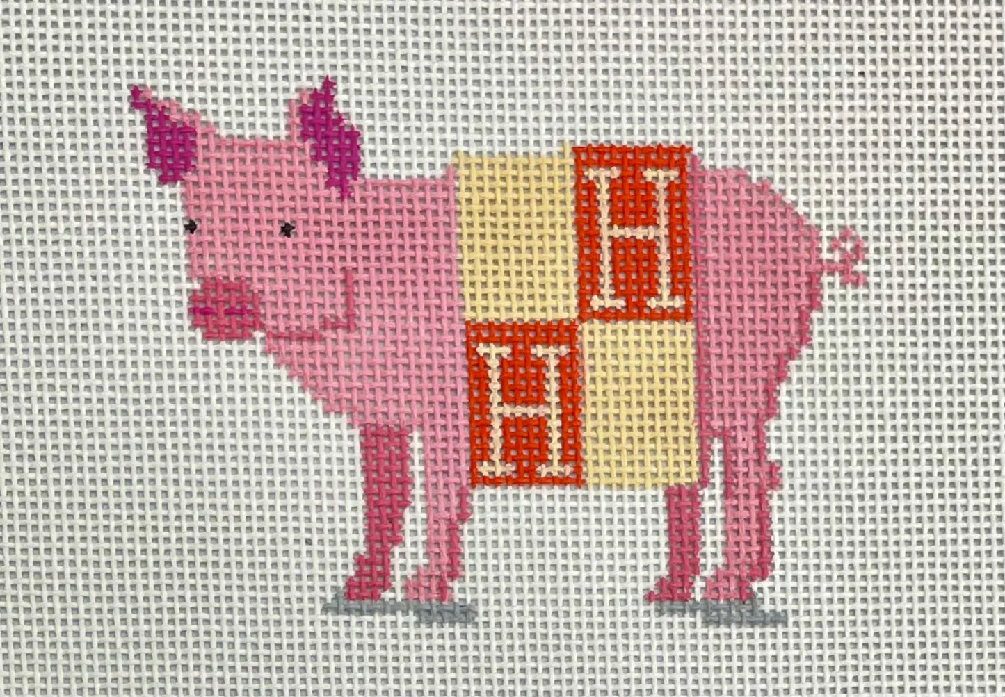 Hermes Pig in a Blanket Needlepoint Canvas