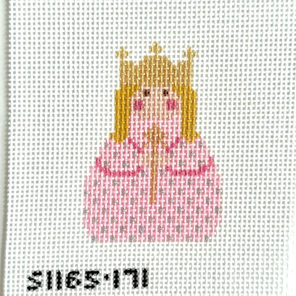 Pink Angel with Crown Stitch-It Angel Needlepoint Canvas