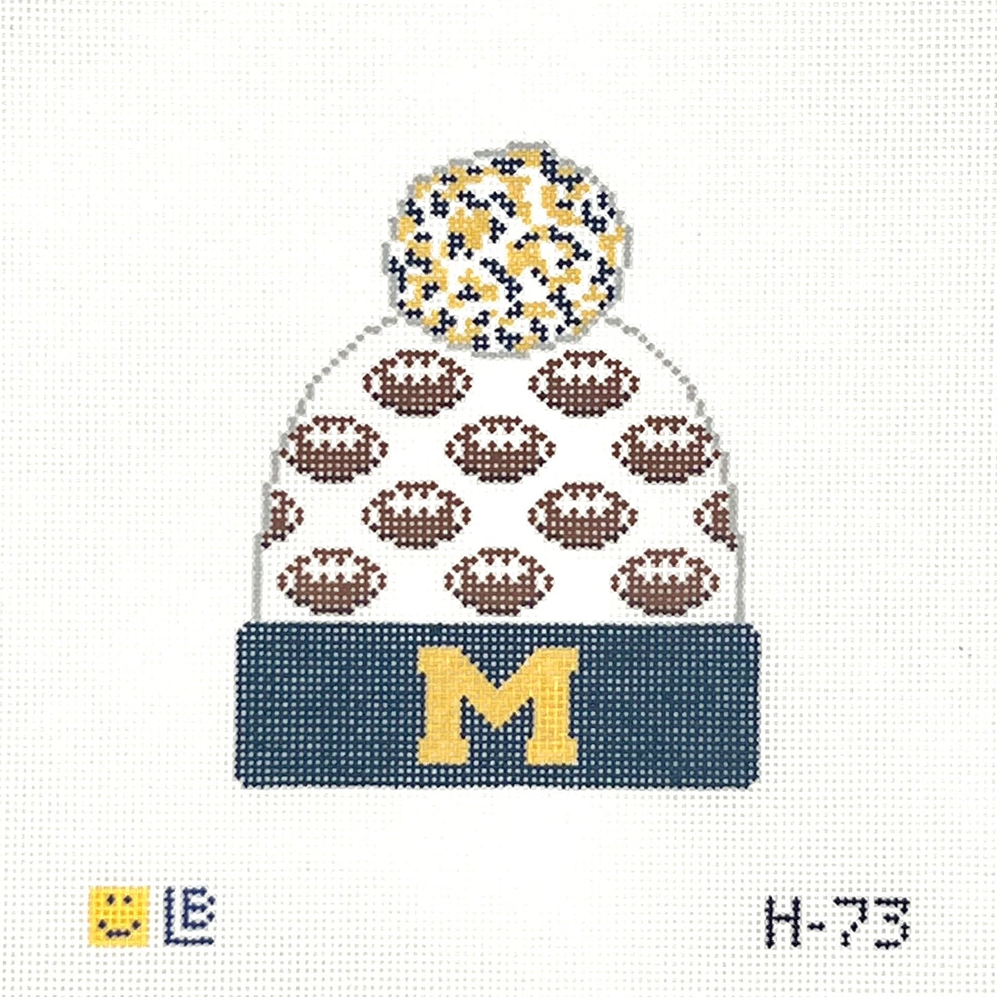 Ann Arbor Football Beanie Needlepoint Canvas