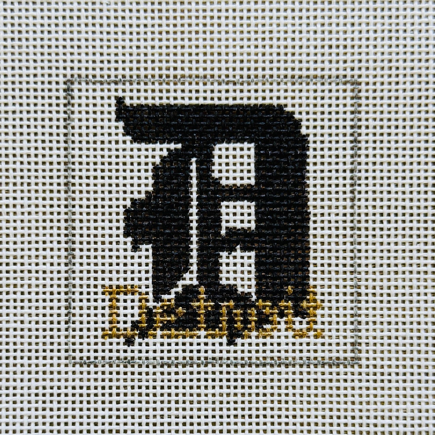 Detroit English D Needlepoint Canvas