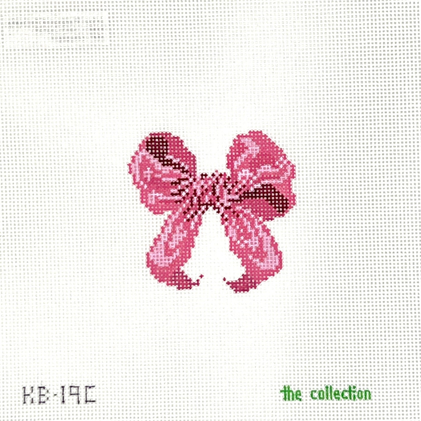 Mini Bow - Pink Needlepoint Canvas