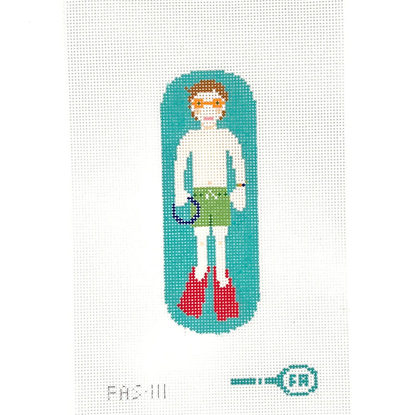 Swimming Pool Boy Needlepoint Canvas