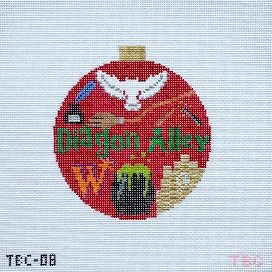 Diagon Alley Round Needlepoint Canvas