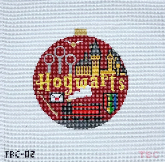Hogwarts Round Needlepoint Canvas