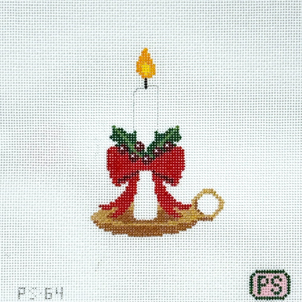 Holiday Chamberstick Needlepoint Canvas