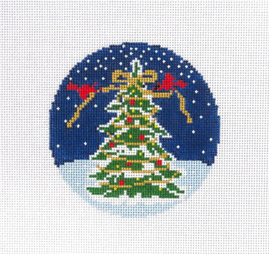 Night Tree Round Needlepoint Canvas