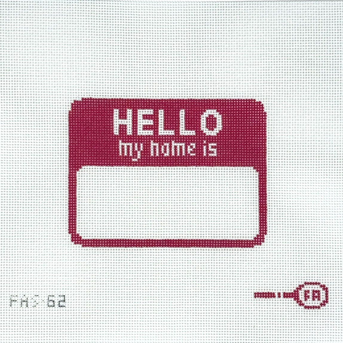 Pink Name Tag Needlepoint Canvas