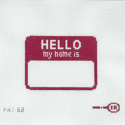 Pink Name Tag Needlepoint Canvas