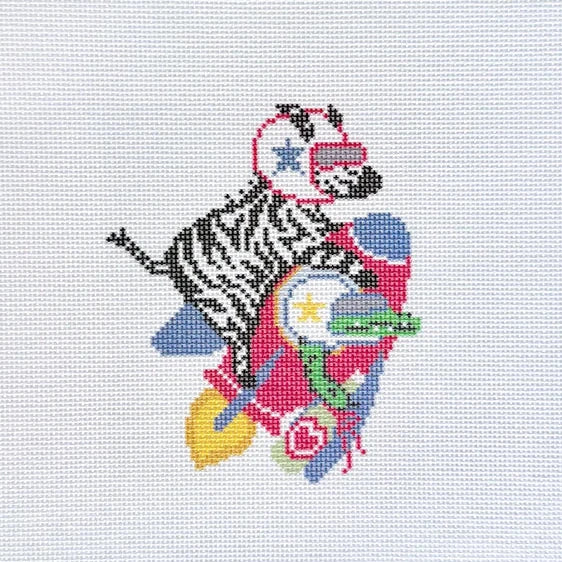 Dolce Vita Galactic Zebra and Croc Needlepoint Canvas
