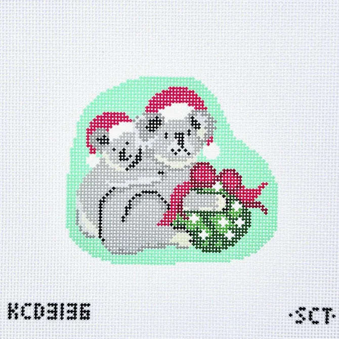 Holiday Koalas Needlepoint Canvas