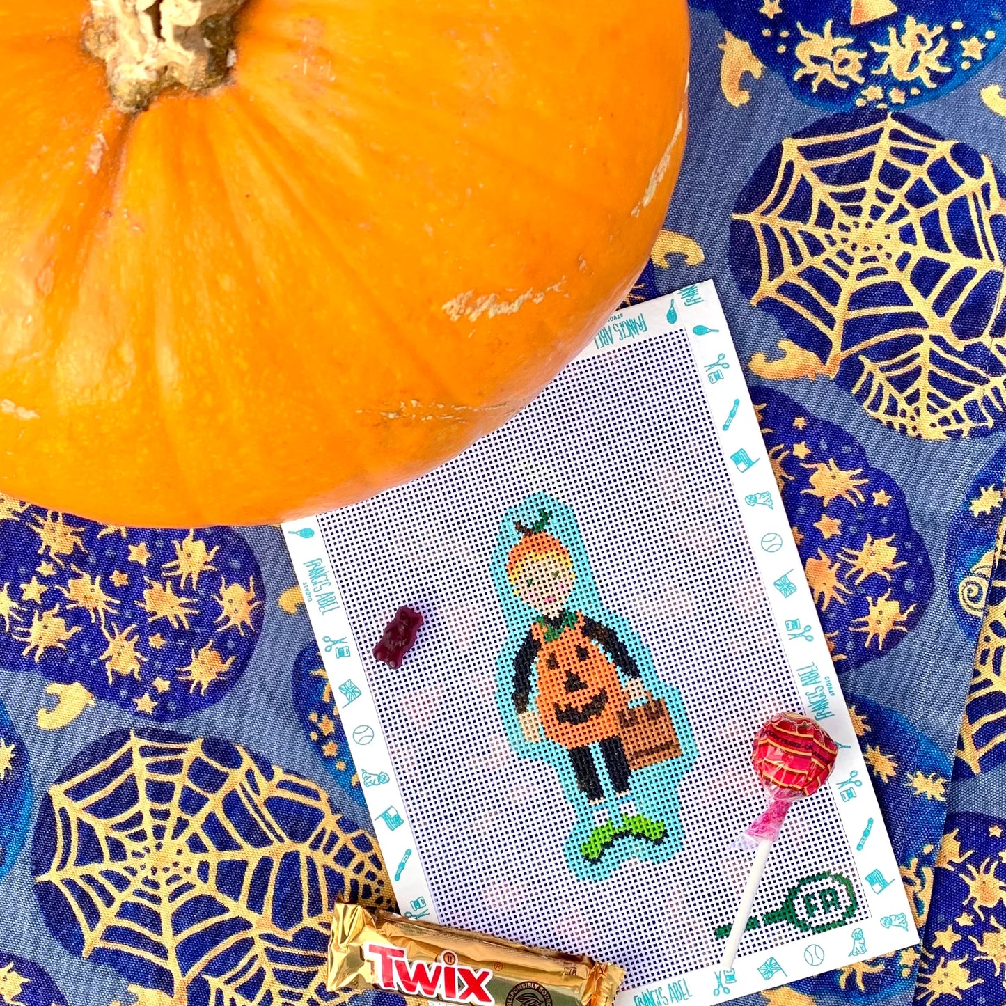 Trick or Treaters - Boy Pumpkin Needlepoint Canvas