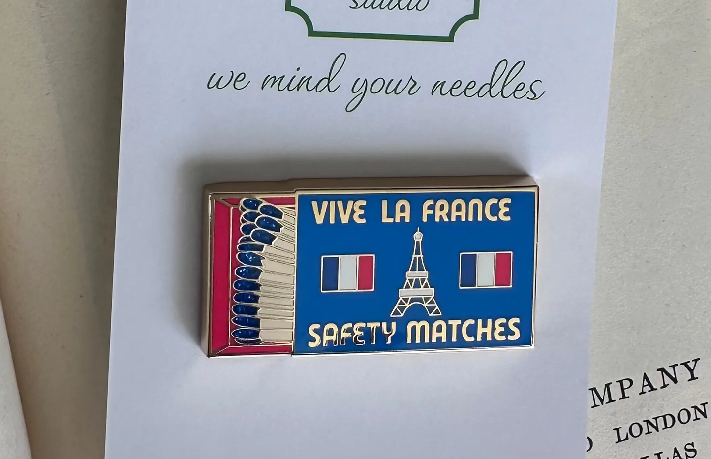Vive La France Matchbox Needle Minder