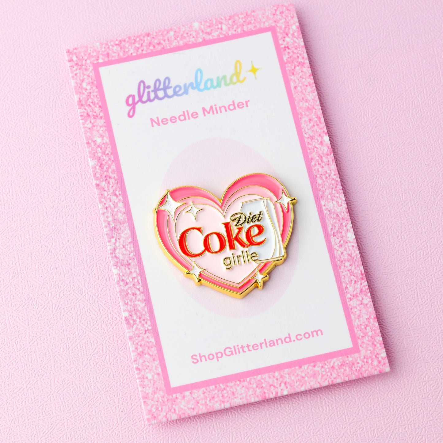 Diet Soda Girlie Heart Needle Minder