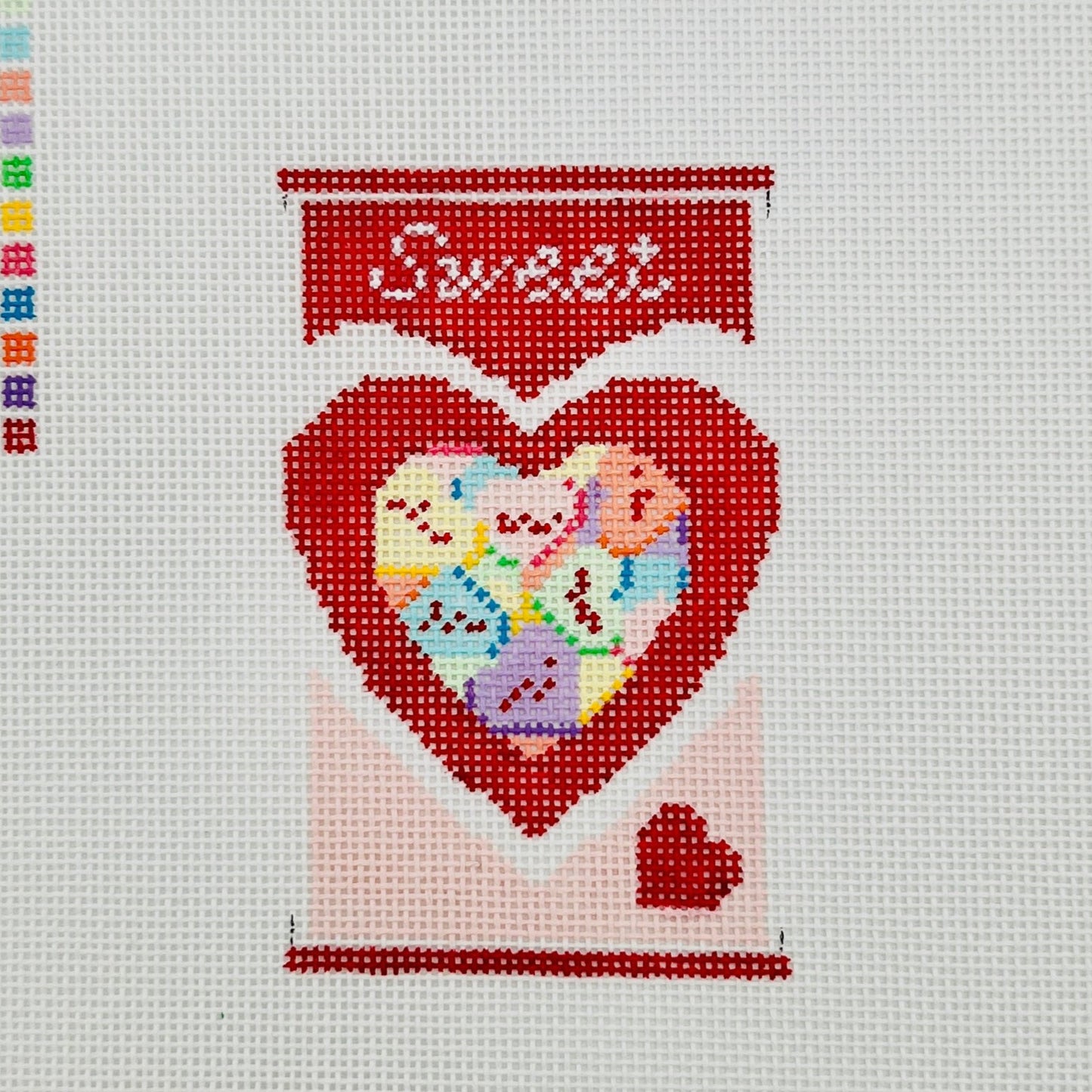 Conversation Hearts Box Needlepoint Canvas