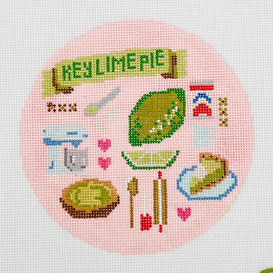 Key Lime Pie Round Needlepoint Canvas