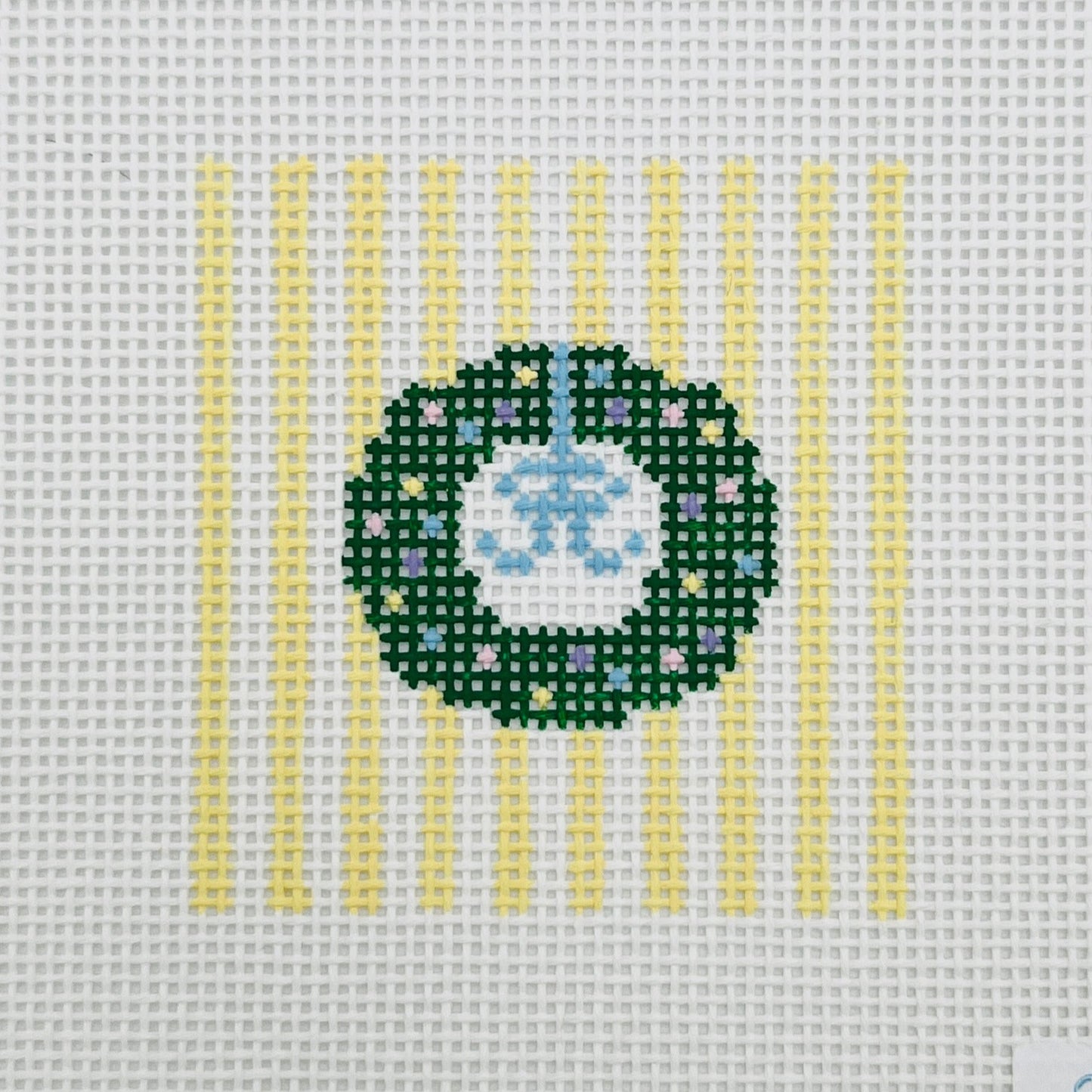 Preppy Easter Wreath Needlepoint Canvas