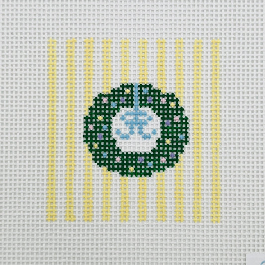 Preppy Easter Wreath Needlepoint Canvas