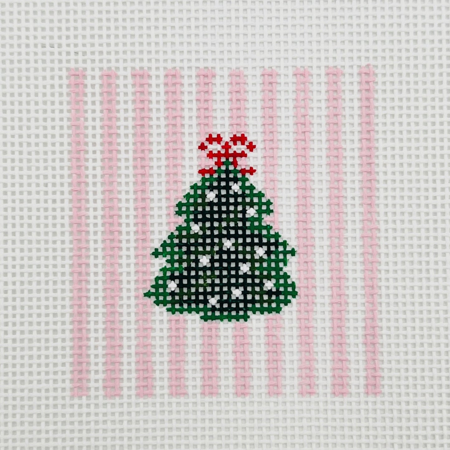 Preppy Christmas Tree Needlepoint Canvas