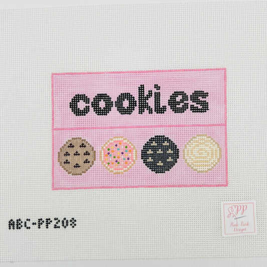 Pink Cookie Box Needlepoint Canvas
