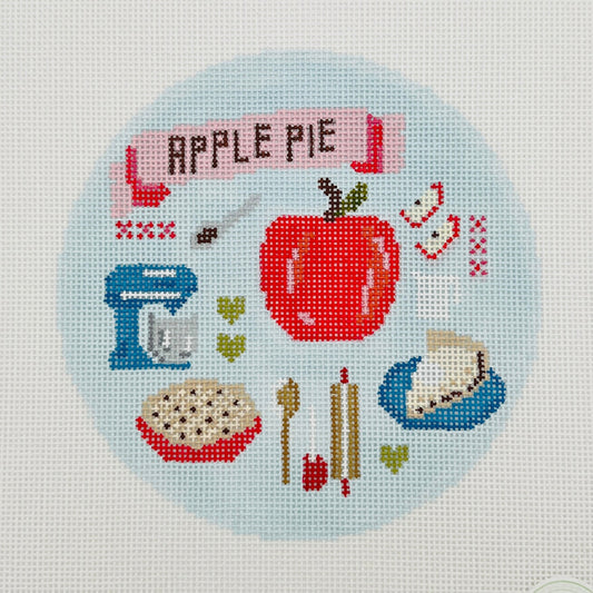 Apple Pie Round Needlepoint Canvas