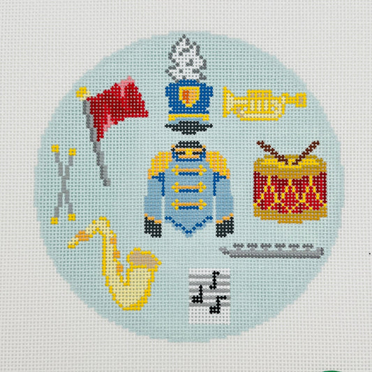 Marching Band Round Needlepoint Canvas