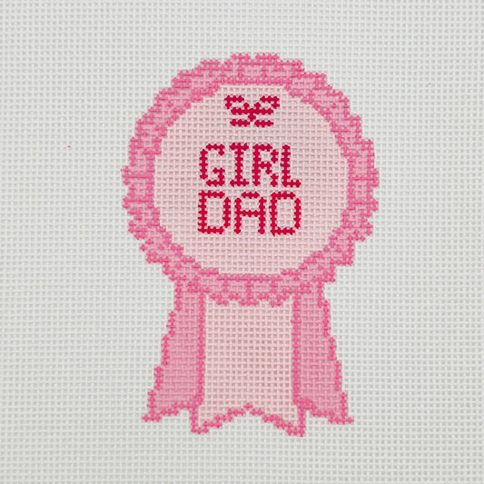 Girl Dad Ribbon Needlepoint Canvas