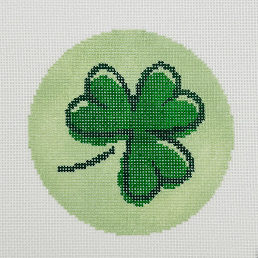 Shamrock Round Needlepoint Canvas