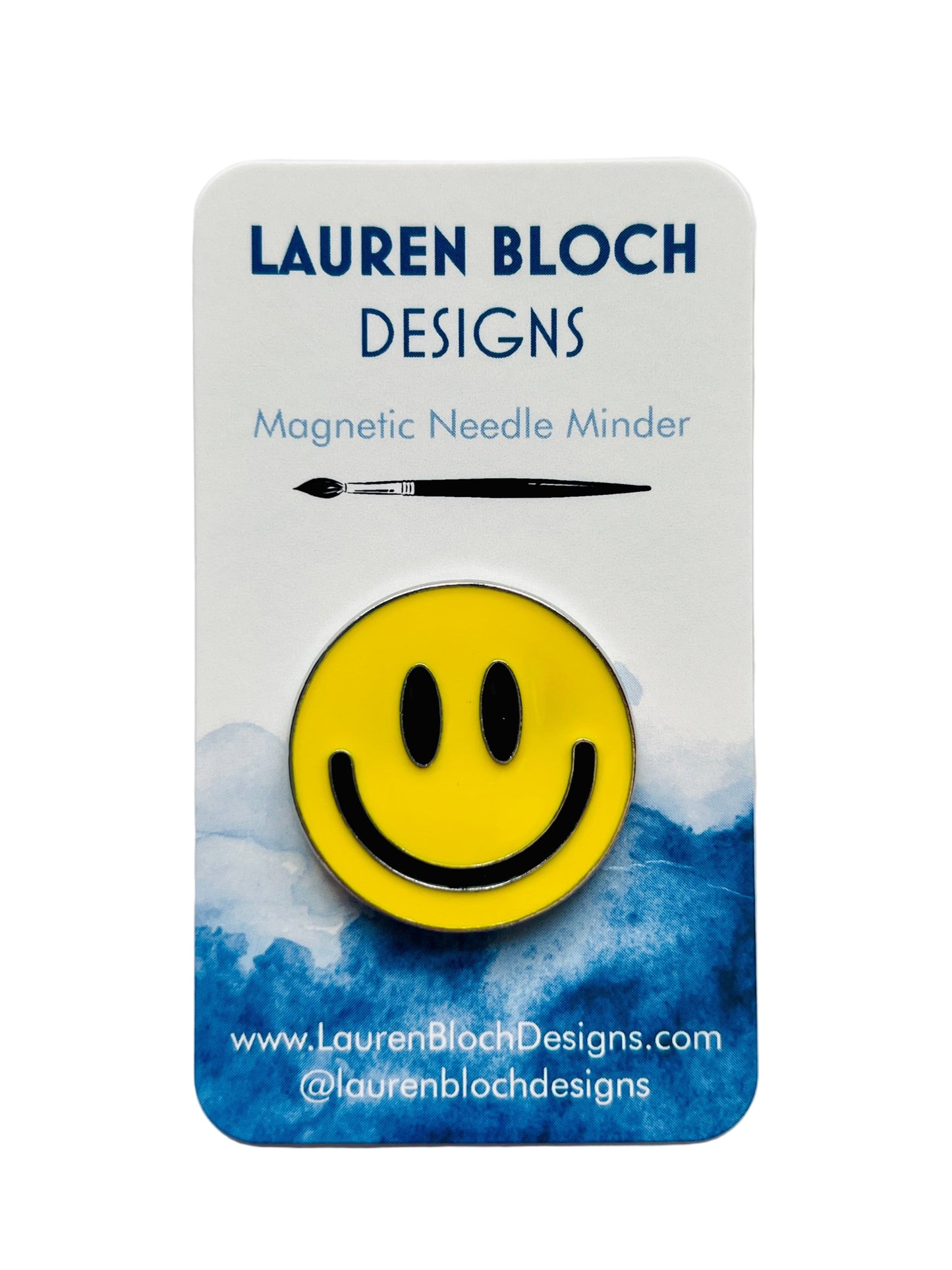 Yellow Smiley Face Needle Minder